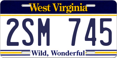 WV license plate 2SM745