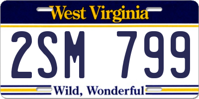 WV license plate 2SM799