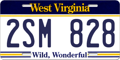 WV license plate 2SM828