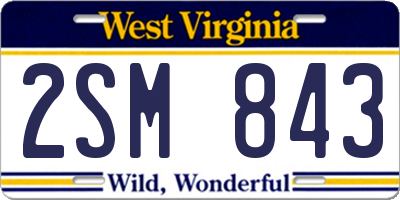 WV license plate 2SM843