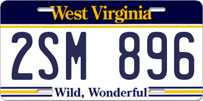 WV license plate 2SM896
