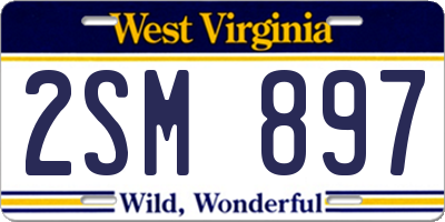 WV license plate 2SM897