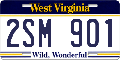 WV license plate 2SM901