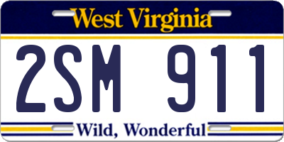 WV license plate 2SM911