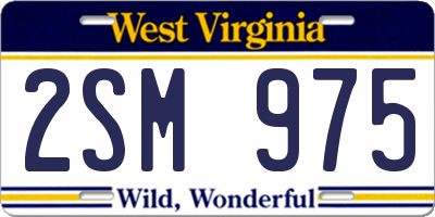 WV license plate 2SM975