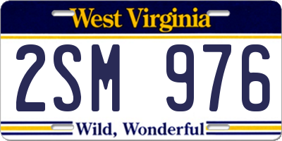 WV license plate 2SM976