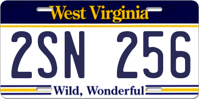 WV license plate 2SN256