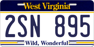 WV license plate 2SN895