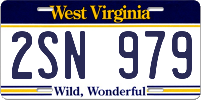 WV license plate 2SN979