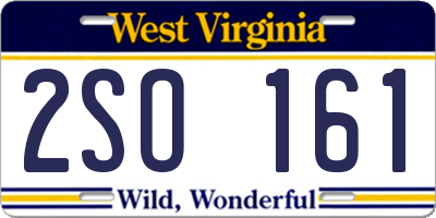 WV license plate 2SO161