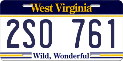 WV license plate 2SO761