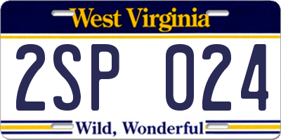 WV license plate 2SP024