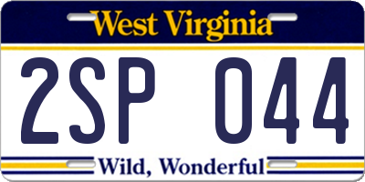 WV license plate 2SP044
