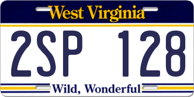 WV license plate 2SP128