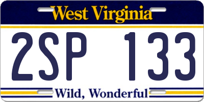 WV license plate 2SP133