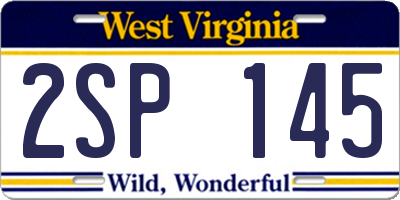 WV license plate 2SP145