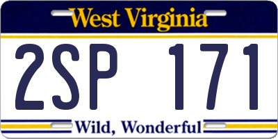 WV license plate 2SP171