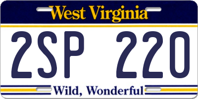 WV license plate 2SP220