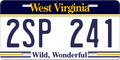 WV license plate 2SP241
