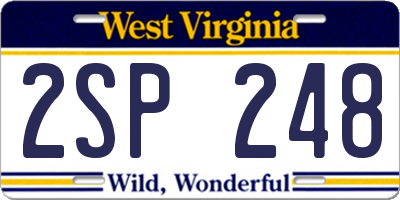 WV license plate 2SP248
