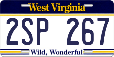 WV license plate 2SP267