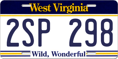WV license plate 2SP298