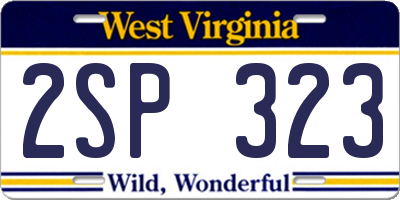 WV license plate 2SP323