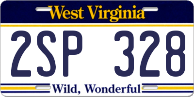 WV license plate 2SP328