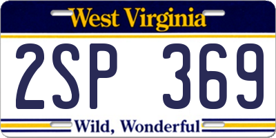 WV license plate 2SP369