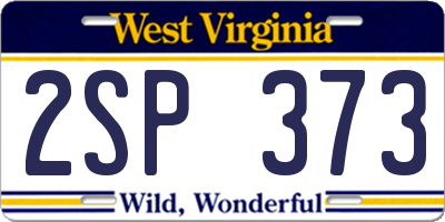 WV license plate 2SP373