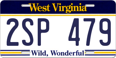 WV license plate 2SP479