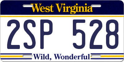 WV license plate 2SP528