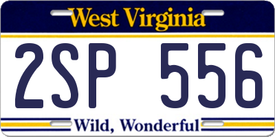WV license plate 2SP556