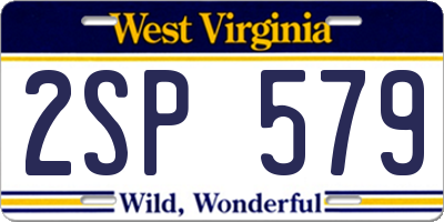 WV license plate 2SP579