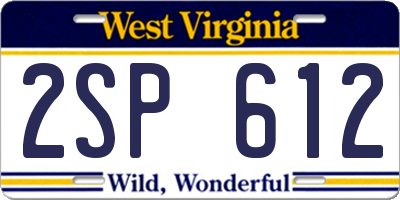 WV license plate 2SP612