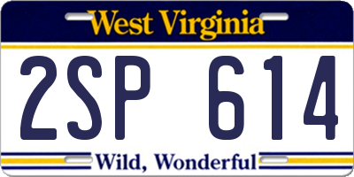 WV license plate 2SP614