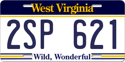 WV license plate 2SP621