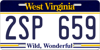WV license plate 2SP659
