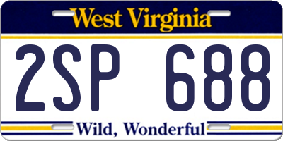 WV license plate 2SP688