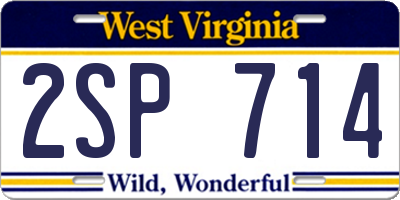 WV license plate 2SP714
