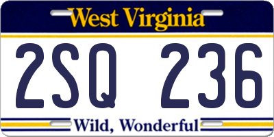 WV license plate 2SQ236