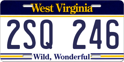WV license plate 2SQ246