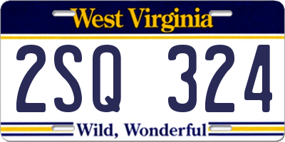 WV license plate 2SQ324