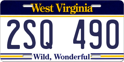 WV license plate 2SQ490