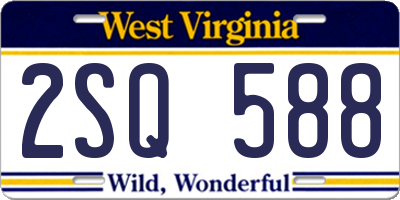 WV license plate 2SQ588