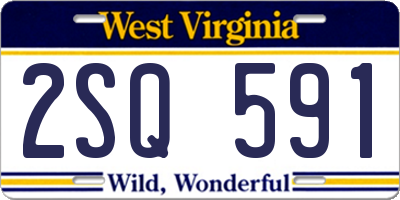 WV license plate 2SQ591