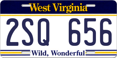 WV license plate 2SQ656