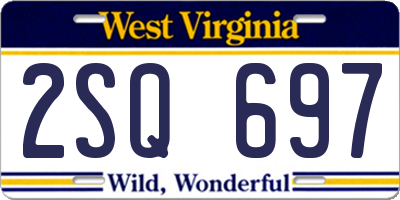 WV license plate 2SQ697
