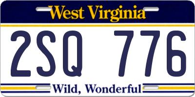 WV license plate 2SQ776