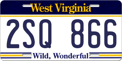 WV license plate 2SQ866